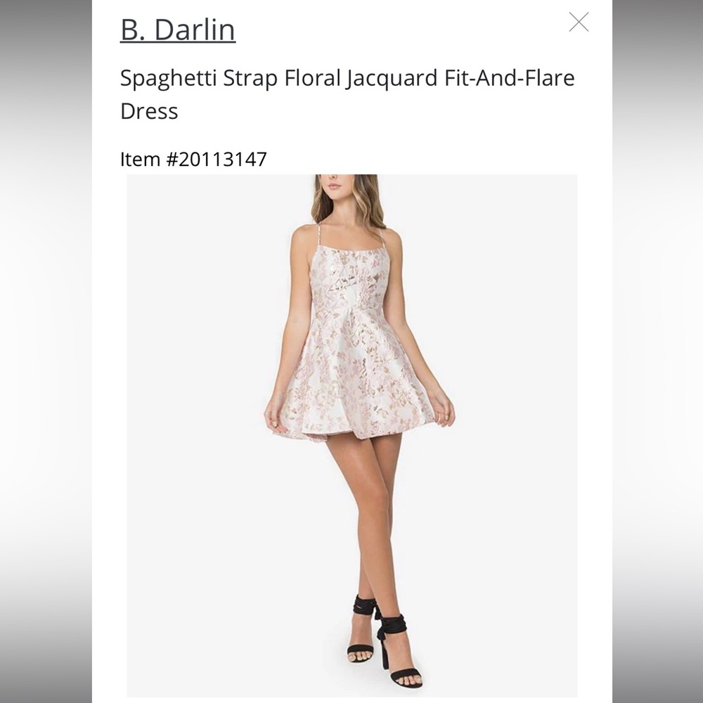 Pink and gold short fit and flare dress with strap oh back